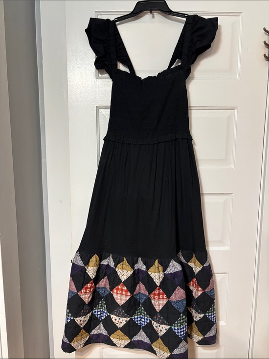 Anthropologie Dresses & Skirts - Anthropologie Black Maxi Dress with Multicolor Patchwork Hem